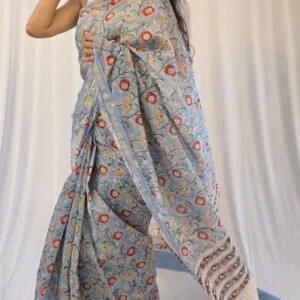 Sky Blue Chanderi Silk